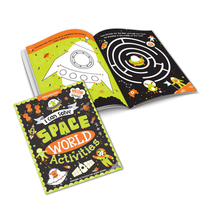 Dreamland Publications Space World Activities - I Can Solve Activity Book for Kids Age 4- 8 Years | With Colouring Pages, Mazes, Dot-to-Dots