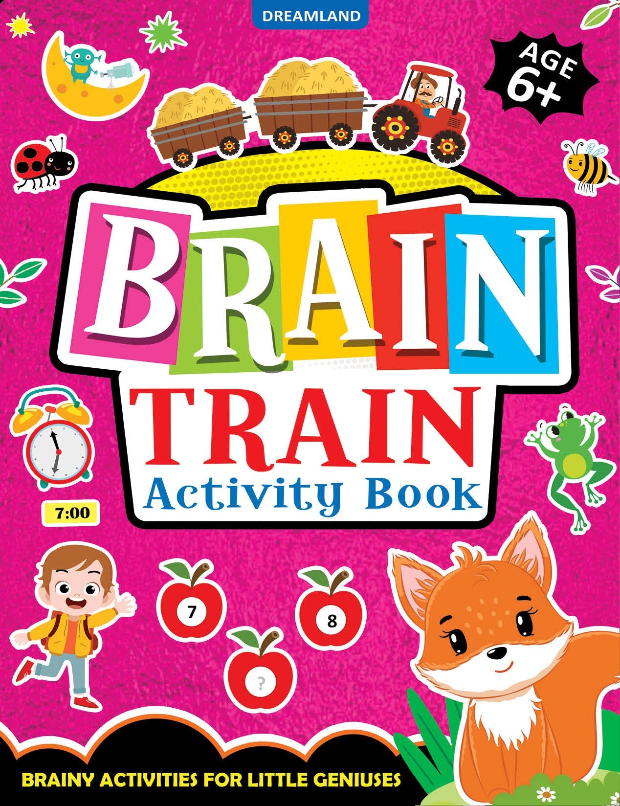 Dreamland Publications Brain Train Activity Book for Kids Age 6+ - With Colouring Pages, Mazes, Puzzles and Word searches Activities -  buy in usa 