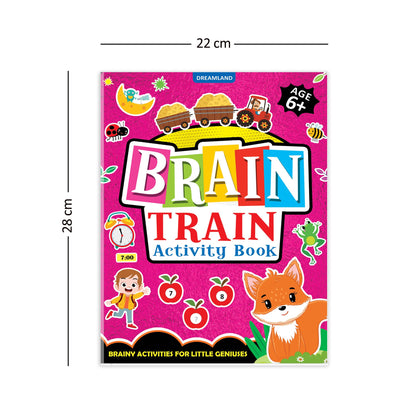 Dreamland Publications Brain Train Activity Book for Kids Age 6+ - With Colouring Pages, Mazes, Puzzles and Word searches Activities