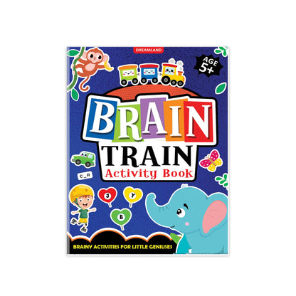 Dreamland Publications Brain Train Activity Book for Kids Age 5+ - With Colouring Pages, Mazes, Puzzles and Word searches Activities