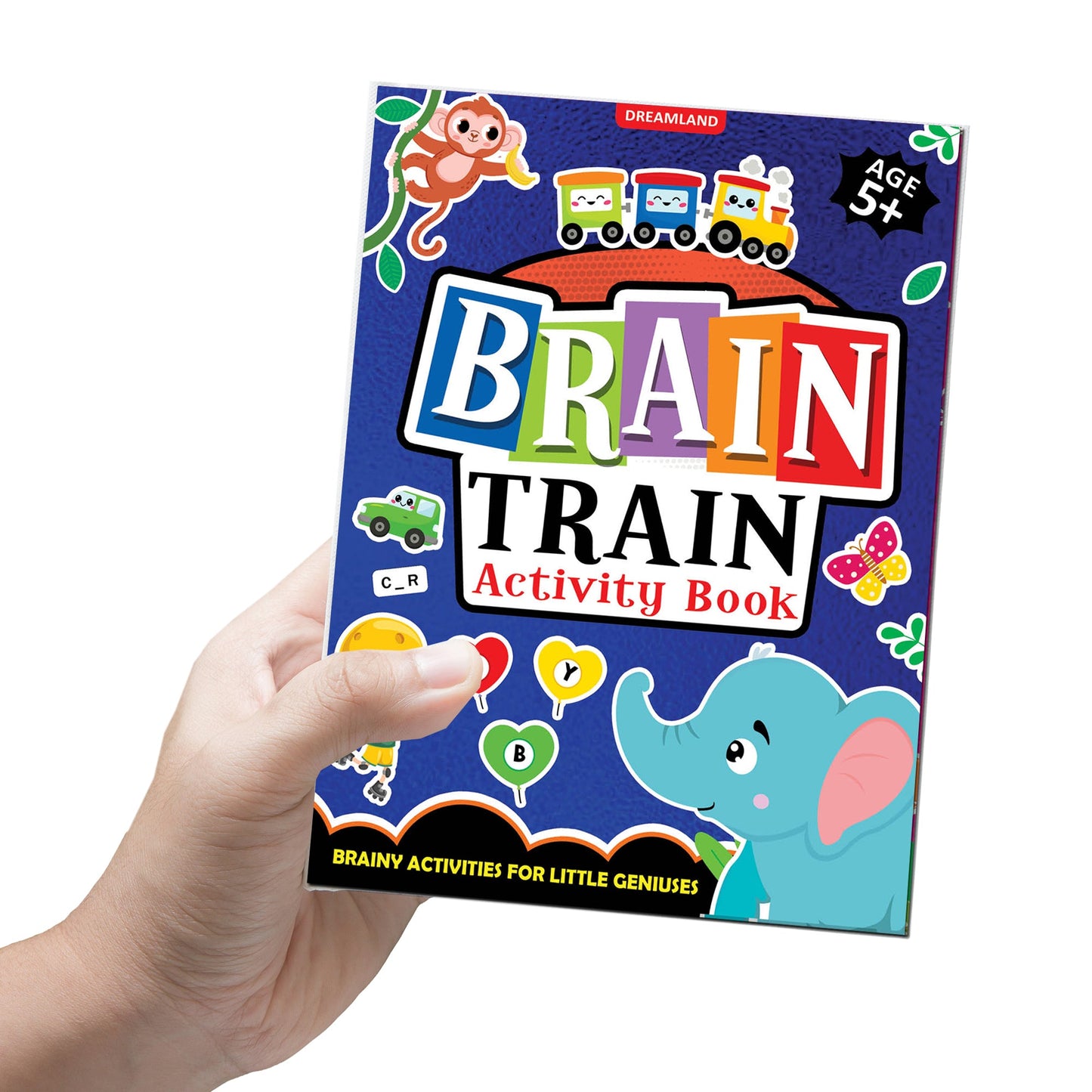 Dreamland Publications Brain Train Activity Book for Kids Age 5+ - With Colouring Pages, Mazes, Puzzles and Word searches Activities