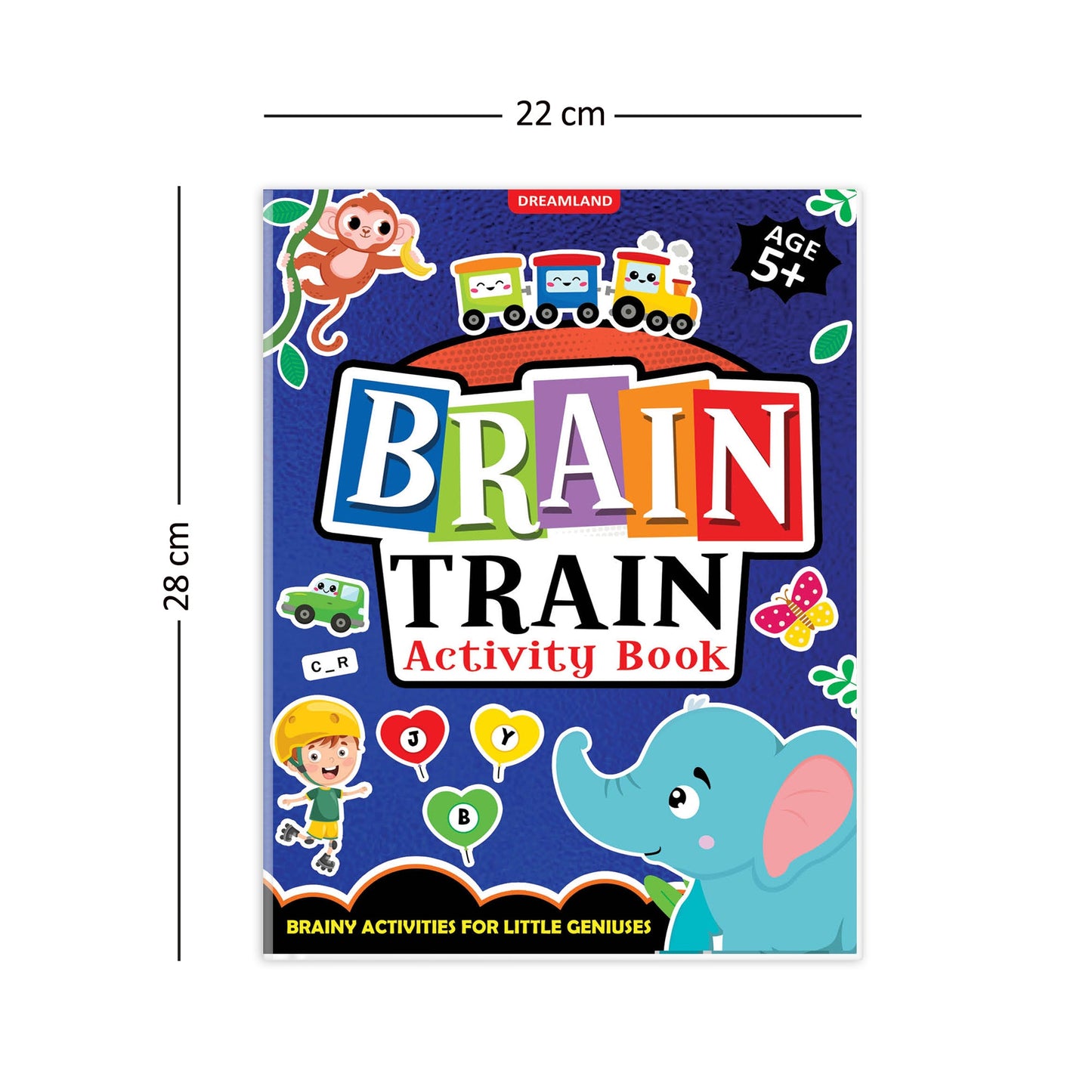 Dreamland Publications Brain Train Activity Book for Kids Age 5+ - With Colouring Pages, Mazes, Puzzles and Word searches Activities