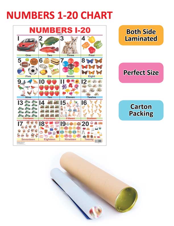 Dreamland Publications Educational Chart for Kids - Numbers 1-20