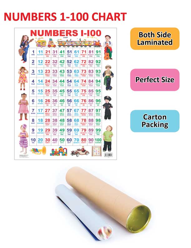 Dreamland Publications Educational Chart for Kids - Numbers 1-100