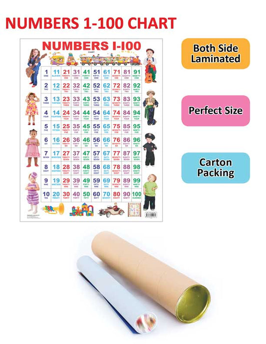 Dreamland Publications Educational Chart for Kids - Numbers 1-100