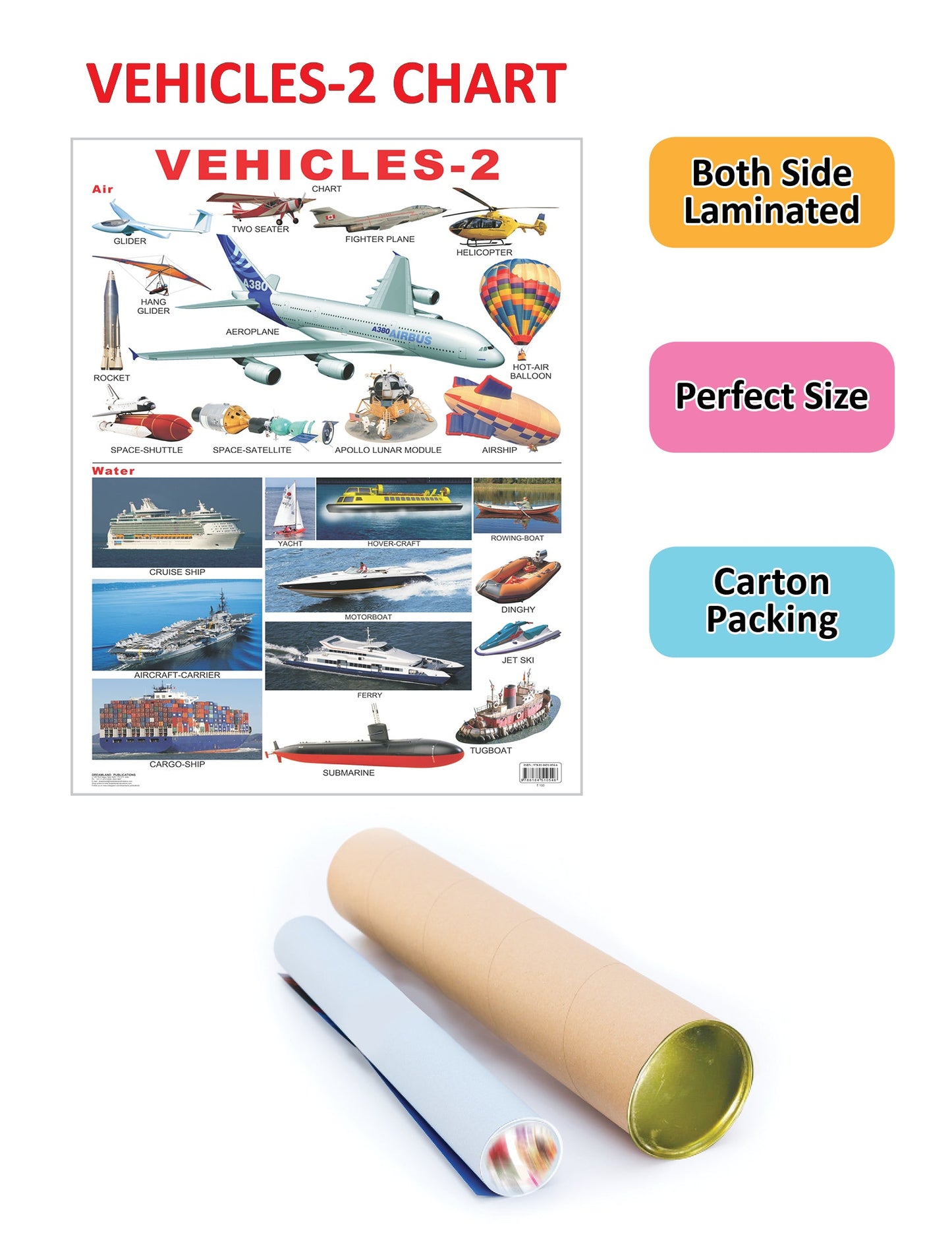 Dreamland Publications Educational Chart for Kids - Vehicles-2