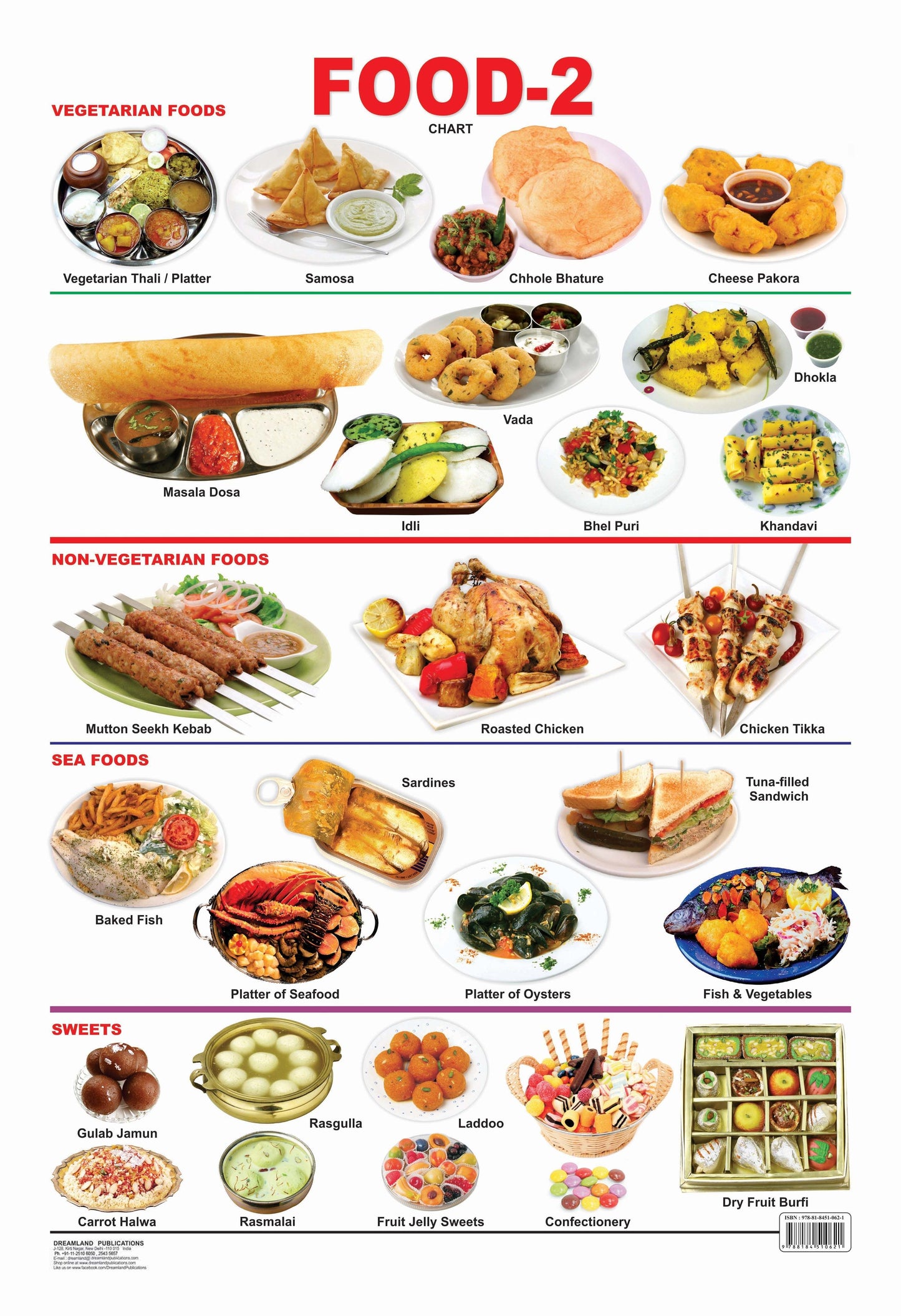 Dreamland Publications Educational Chart for Kids - Food-2 -  buy in usa 