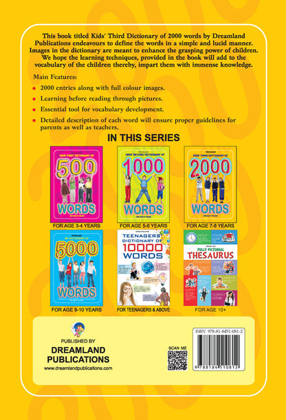 Dreamland Publications Kids Third Dictionary of 2000 words : Children Early Learning Book