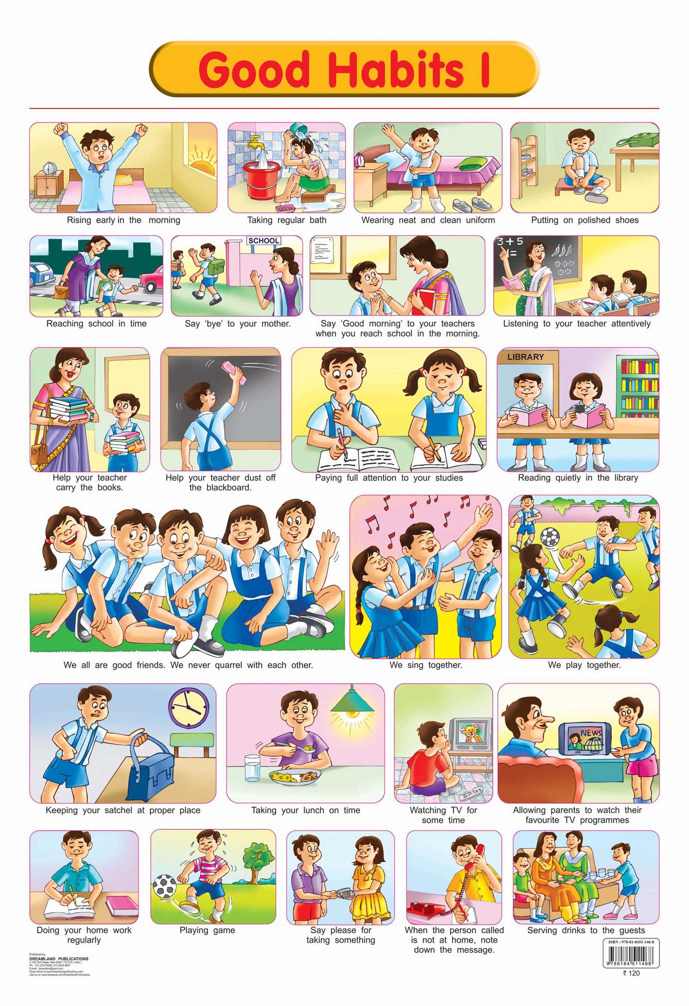 Dreamland Publications Educational Chart for Kids - Good Habits - 1 -  buy in usa 