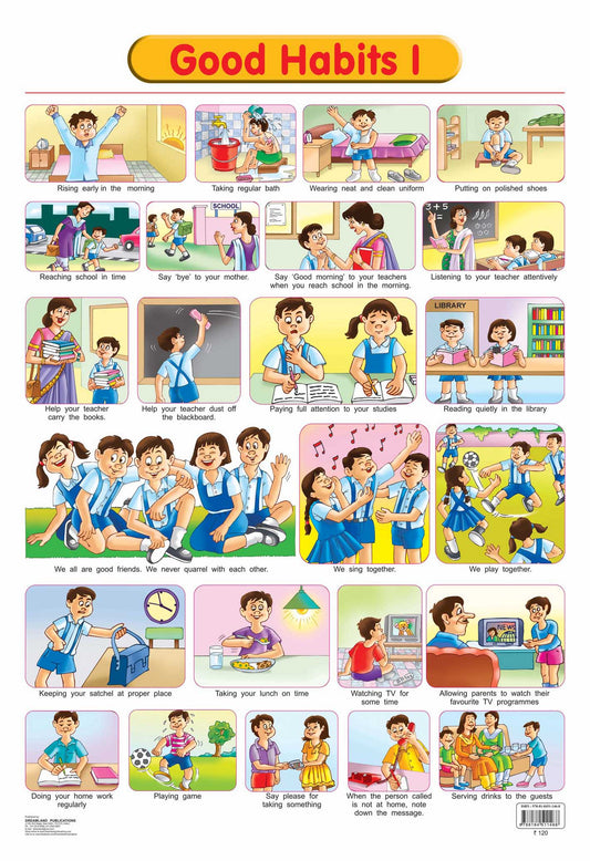 Dreamland Publications Educational Chart for Kids - Good Habits - 1 -  buy in usa 