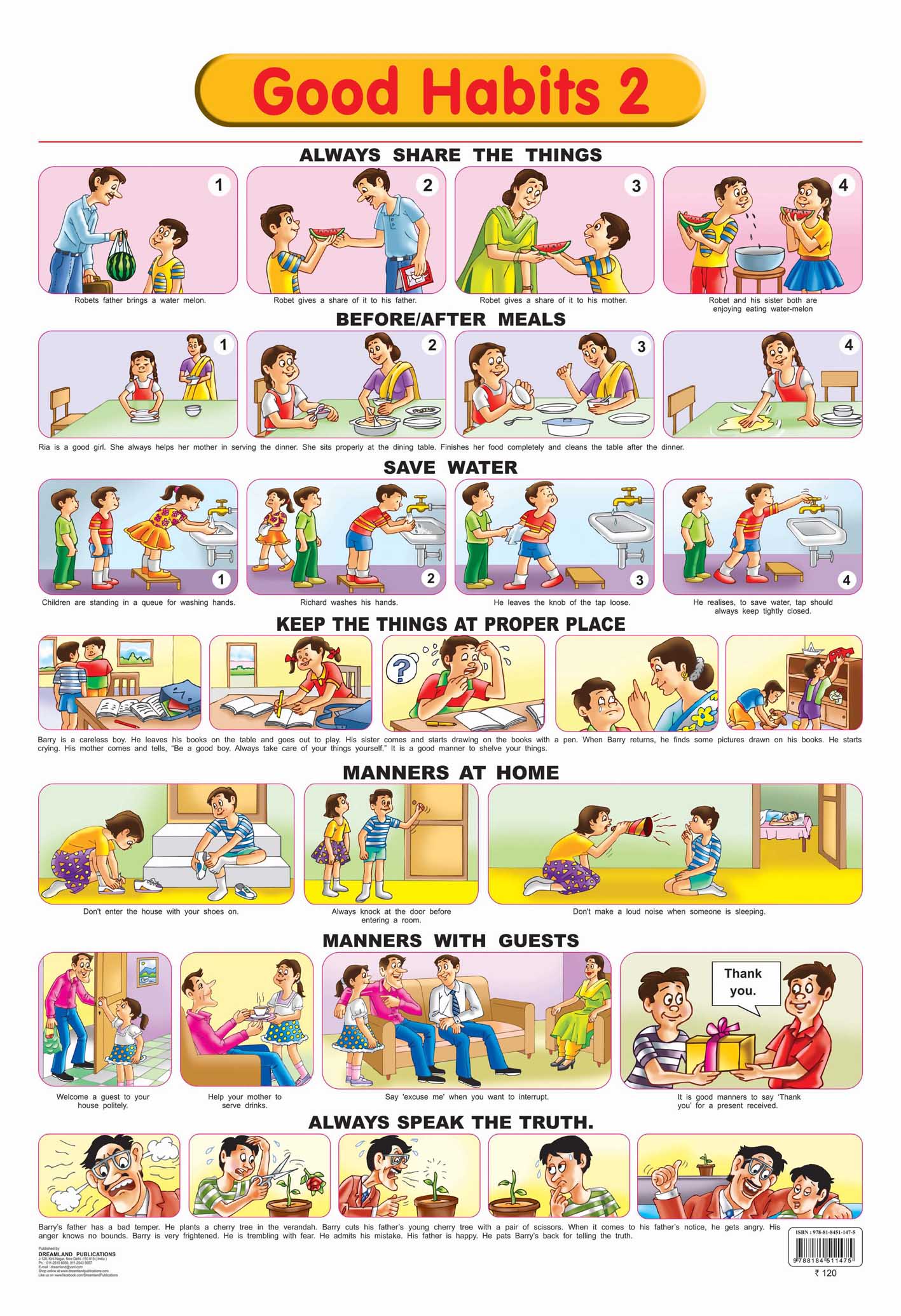 Dreamland Publications Educational Chart for Kids - Good Habits - 2 -  buy in usa 