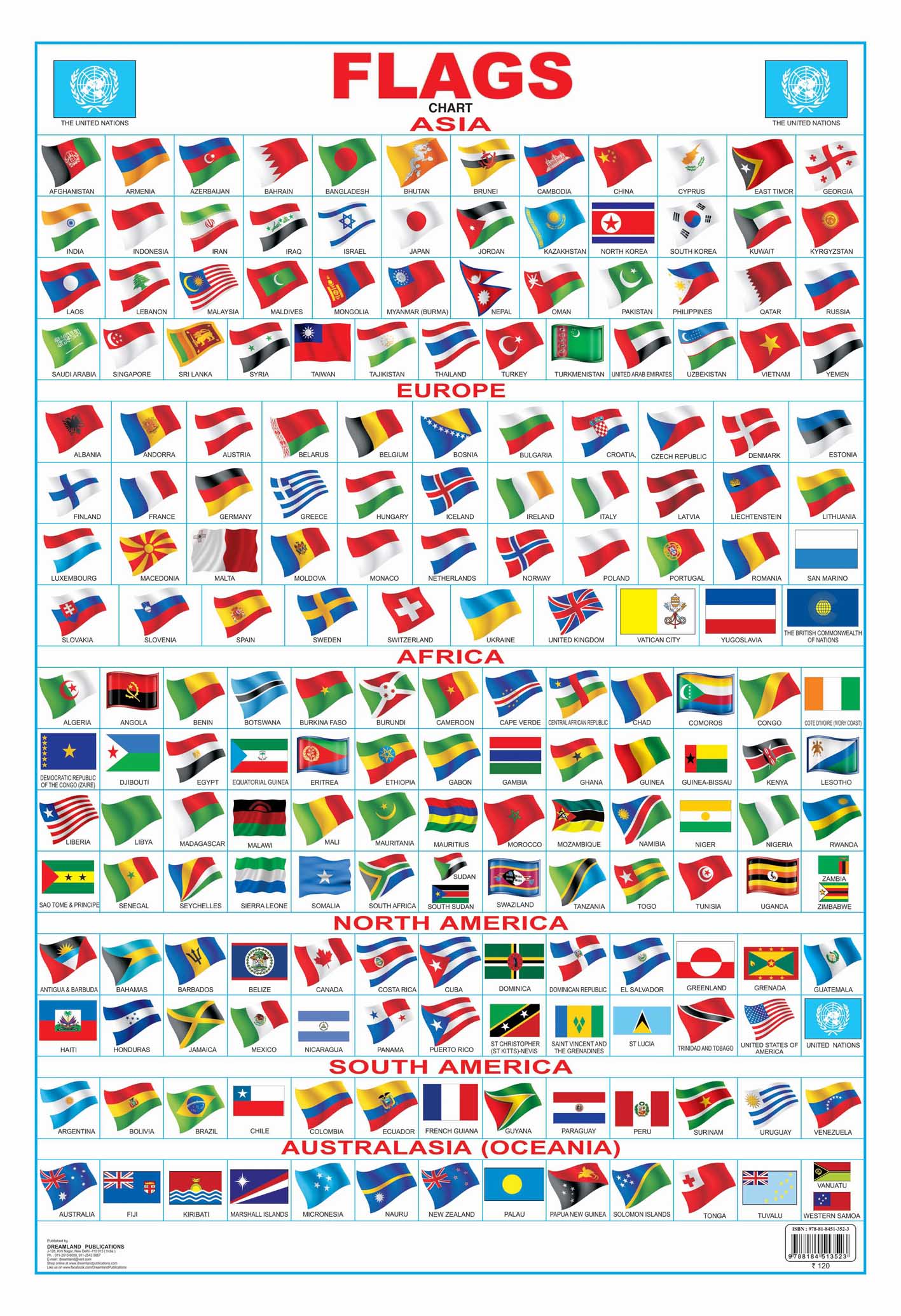 Dreamland Publications Flag Chart : Children Reference Educational Laminated Chart -  buy in usa 