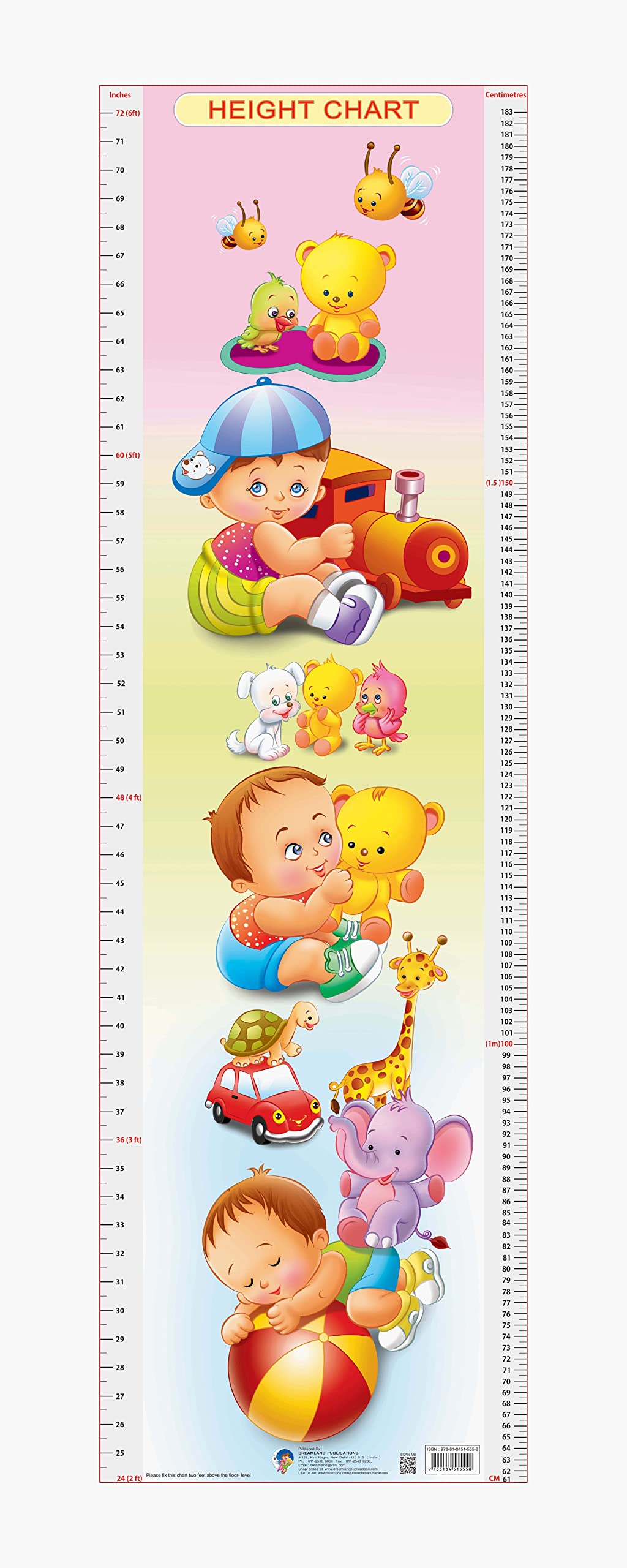 Dreamland Publications Educational Chart for Kids - Height Chart - 5 -  buy in usa 