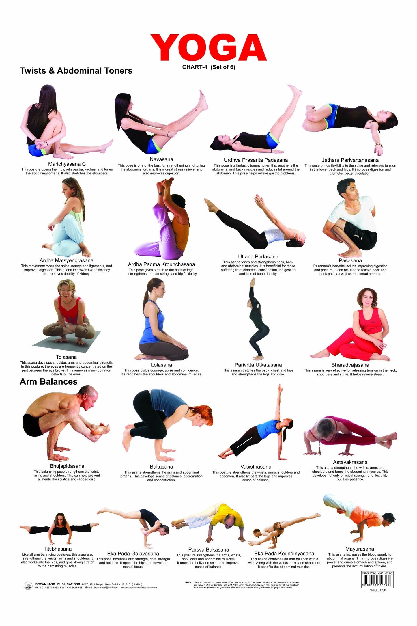 Dreamland Publications Educational Chart for Kids - Yoga Chart - 4 -  buy in usa 