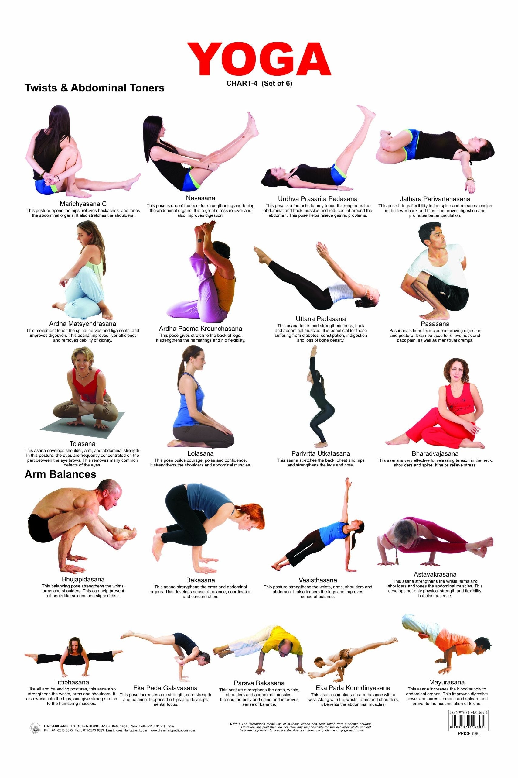 Dreamland Publications Educational Chart for Kids - Yoga Chart - 4 -  buy in usa 