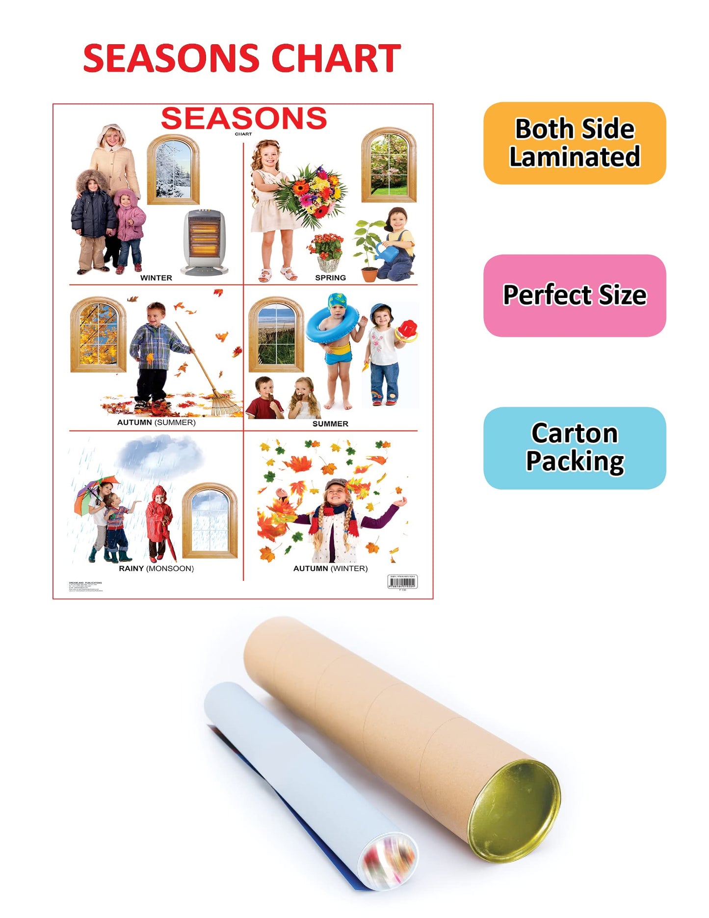 Dreamland Publications Educational Chart for Kids - Seasons Chart