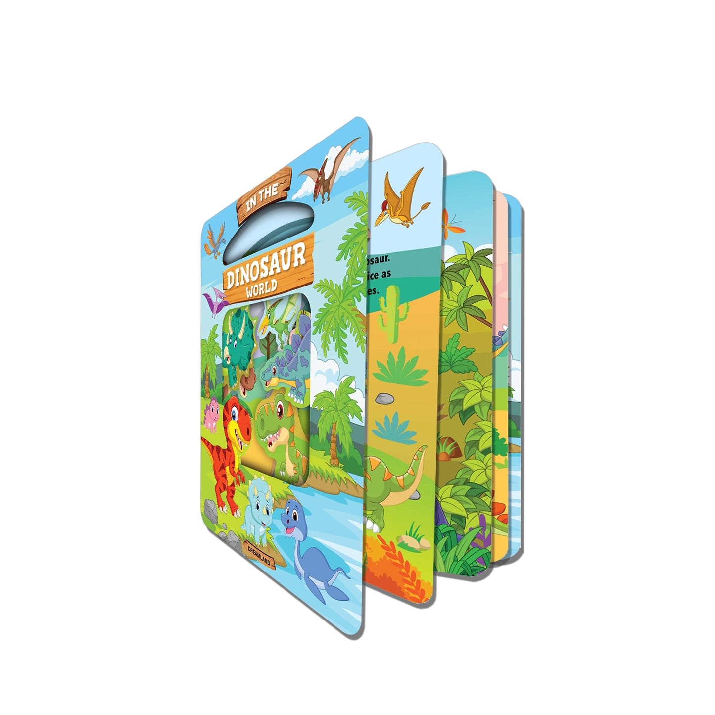 Dreamland Publications Die Cut Window Board Book - In the Dinosaurs World for Kids