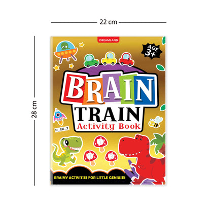 Dreamland Publications Brain Train Activity Book for Kids Age 3+ - With Colouring Pages, Mazes, Puzzles and Word searches Activities