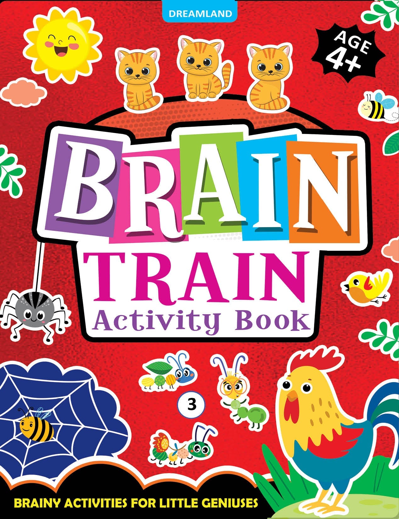 Dreamland Publications Brain Train Activity Book for Kids Age 4+ - With Colouring Pages, Mazes, Puzzles and Word searches Activities -  buy in usa 