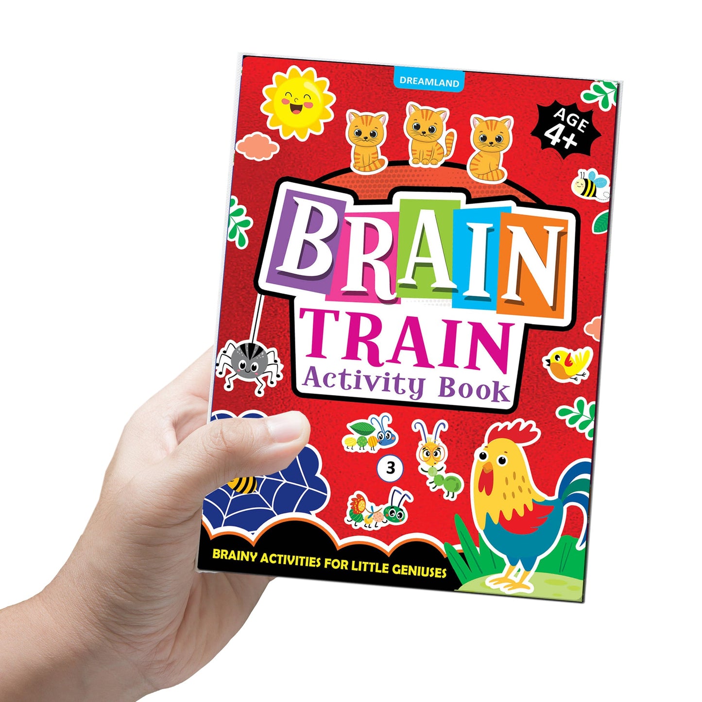 Dreamland Publications Brain Train Activity Book for Kids Age 4+ - With Colouring Pages, Mazes, Puzzles and Word searches Activities