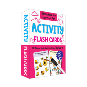 Dreamland Flash Cards Activity - 30 Double Sided Wipe Clean Flash Cards for Kids (With Free Pen) -  buy in usa 