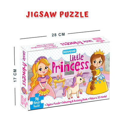 Dreamland Publications Little Princess Jigsaw Puzzle for Kids ??? 96 Pcs | With Colouring & Activity Book and 3D Model