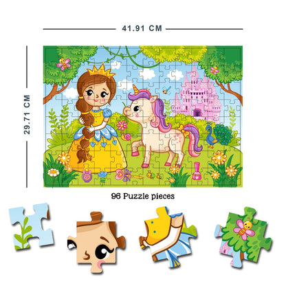 Dreamland Publications Little Princess Jigsaw Puzzle for Kids ??? 96 Pcs | With Colouring & Activity Book and 3D Model