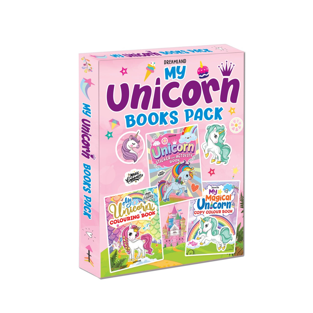 Dreamland My Unicorn Books Pack - Unicorn Sticker and Activity Book, Copy Colour and Colouring Books -  buy in usa 