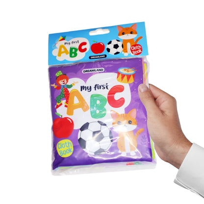 Dreamland Publications Baby My First Cloth Book ABC with Squeaker and Crinkle Paper, Non-Toxic Early Educational Toy for Toddler, Infants