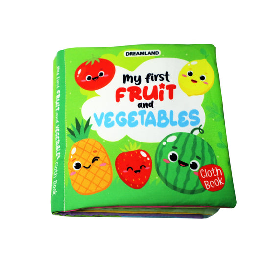 Dreamland Publications Baby My First Cloth Book Fruit and Vegetables with Squeaker and Crinkle Paper, Non-Toxic Early Educational Toy for Toddler, Infants -  buy in usa 