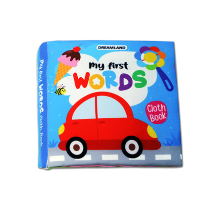 Dreamland Publications Baby My First Cloth Book First Words with Squeaker and Crinkle Paper, Non-Toxic Early Educational Toy for Toddler, Infants -  buy in usa 