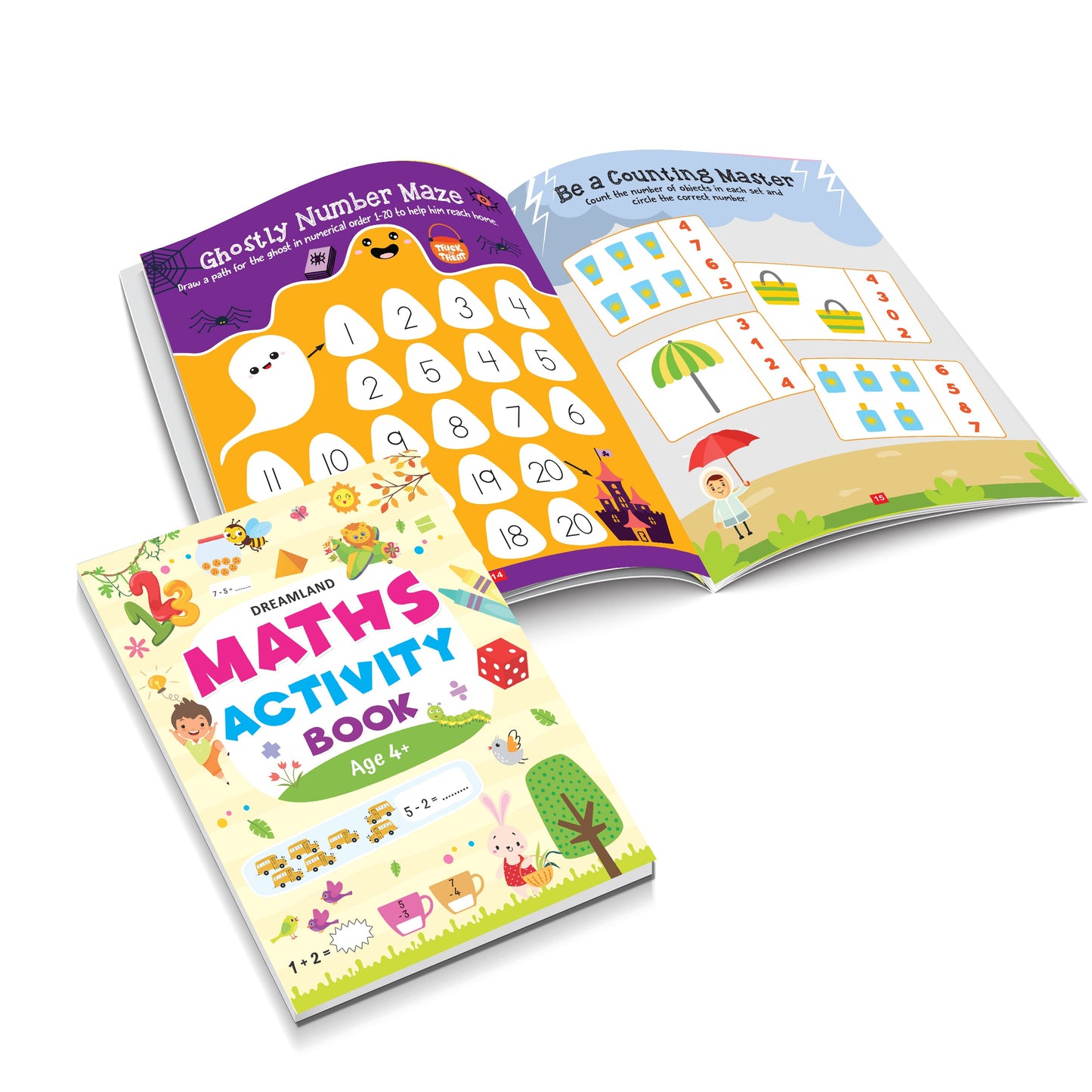 Dreamland Publications Maths Activity Book Age 4+ : Children's Interactive & Activity Book