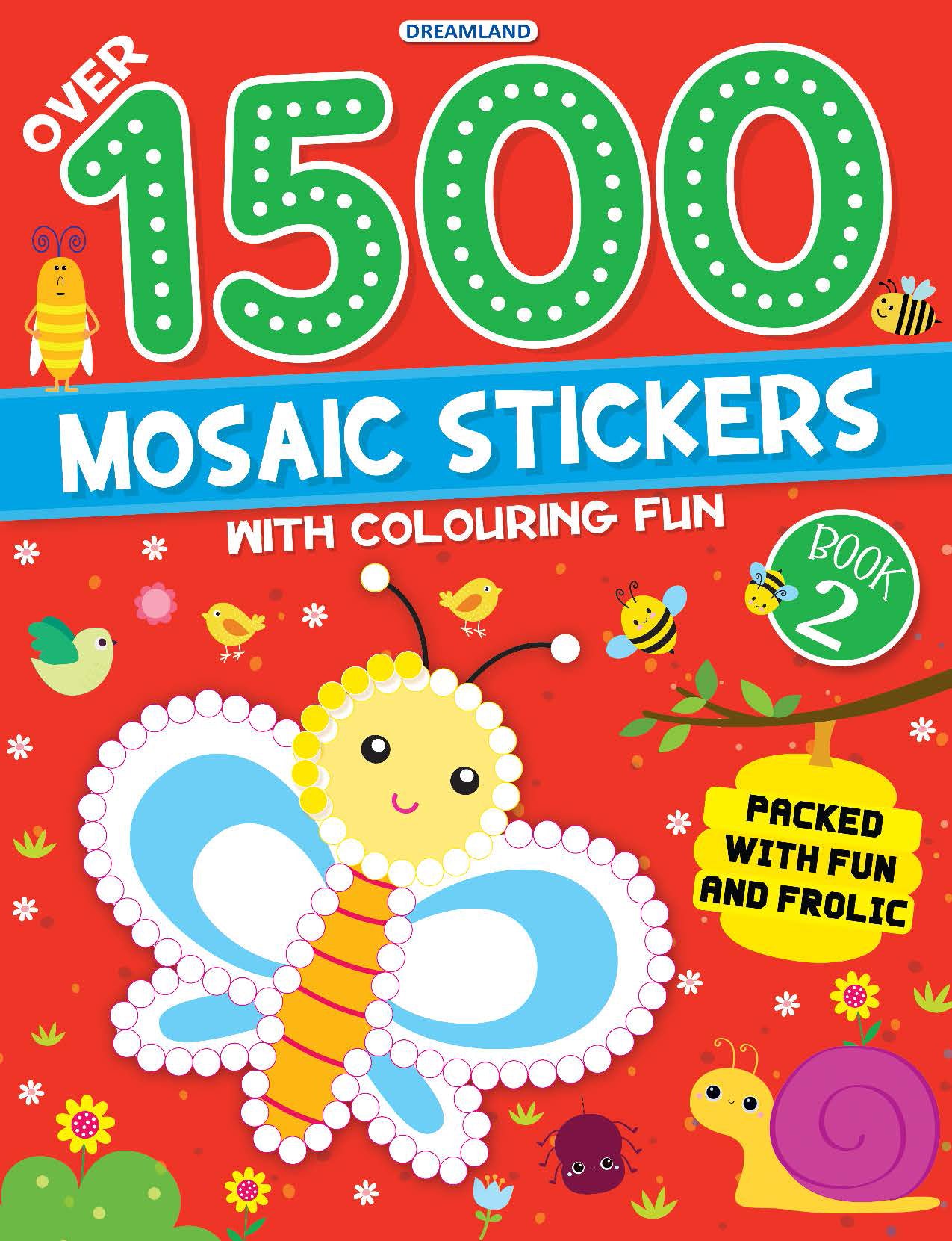 Dreamland Publications 1500 Mosaic Stickers Book 2 with Colouring Fun - Sticker Book for Kids Age 4 - 8 years -  buy in usa 