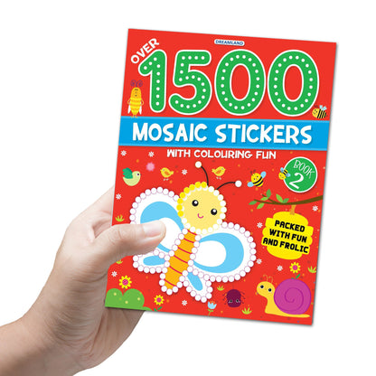 Dreamland Publications 1500 Mosaic Stickers Book 2 with Colouring Fun - Sticker Book for Kids Age 4 - 8 years