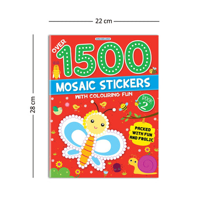 Dreamland Publications 1500 Mosaic Stickers Book 2 with Colouring Fun - Sticker Book for Kids Age 4 - 8 years