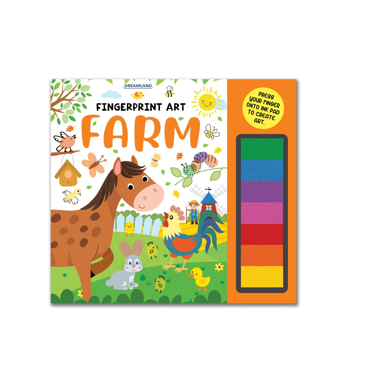 Dreamland Publications Fingerprint Art Activity Book for Children - Farm with Thumbprint Gadget -  buy in usa 