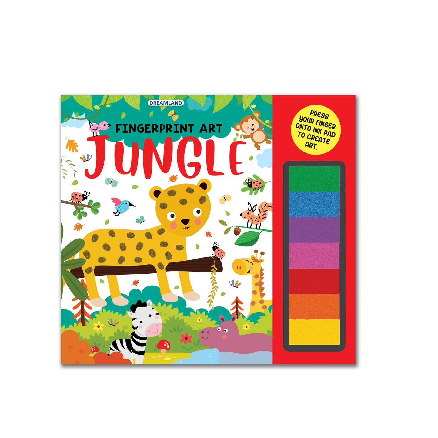 Dreamland Publications Fingerprint Art Activity Book for Children - Jungle with Thumbprint Gadget -  buy in usa 