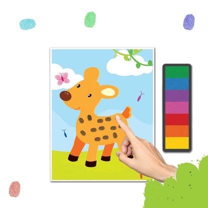 Dreamland Publications Fingerprint Art Activity Book for Children - Jungle with Thumbprint Gadget