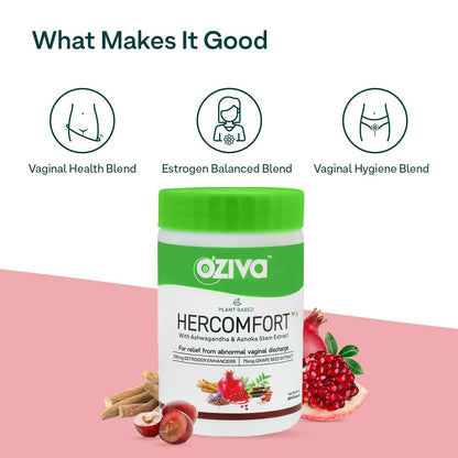 OZiva Plant Based HerComfort with Ashwagandha, Flax Seeds & Ashoka Stem Extracts Capsules