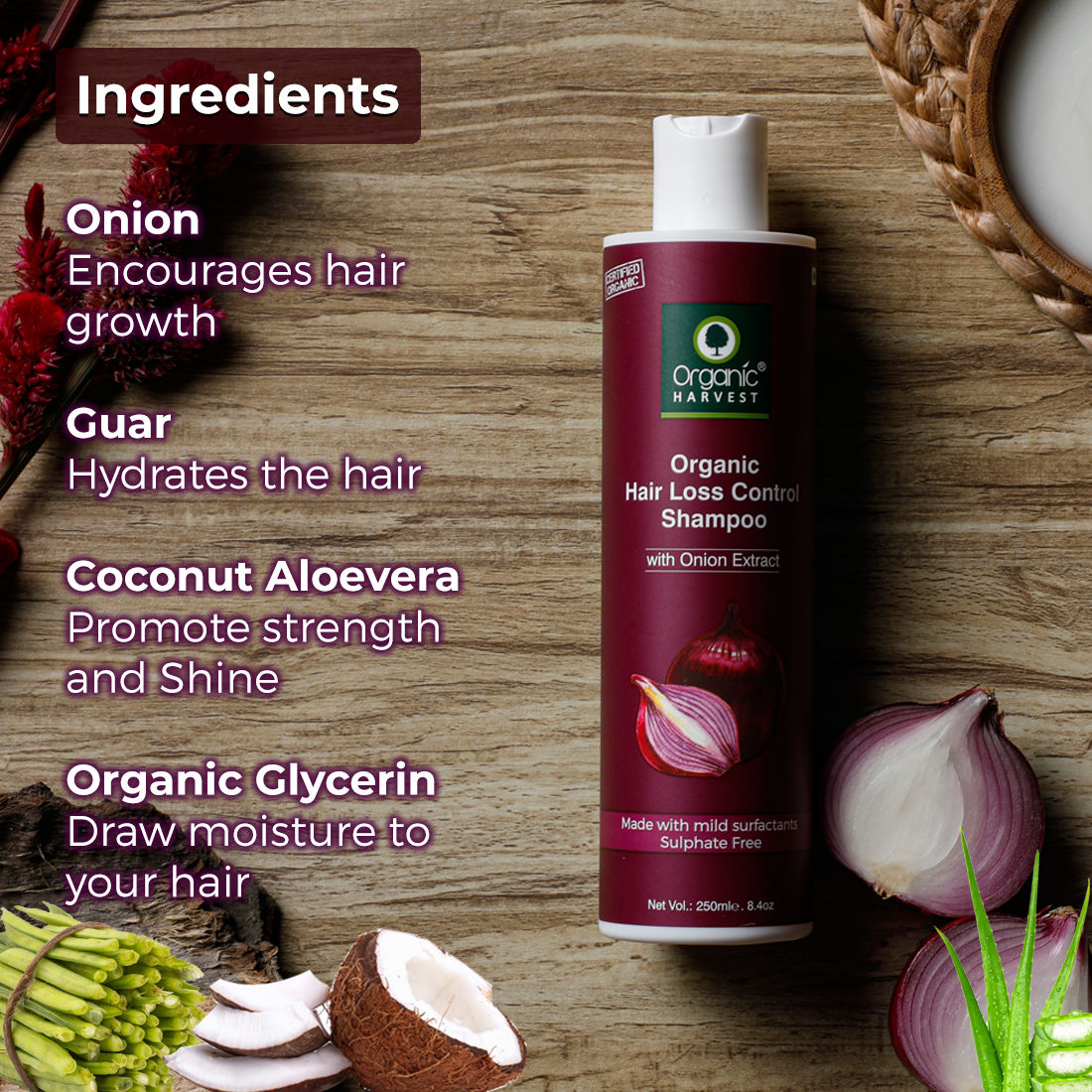 Organic Harvest Organic Hair Loss Control Shampoo With Onion Extract