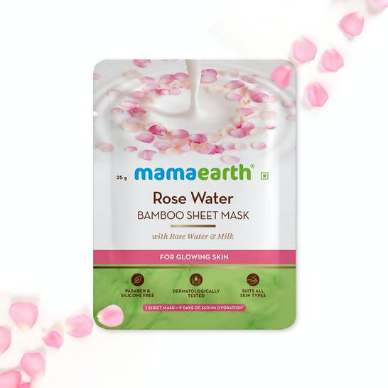 Mamaearth Rose Water Bamboo Sheet Mask with Rose Water & Milk