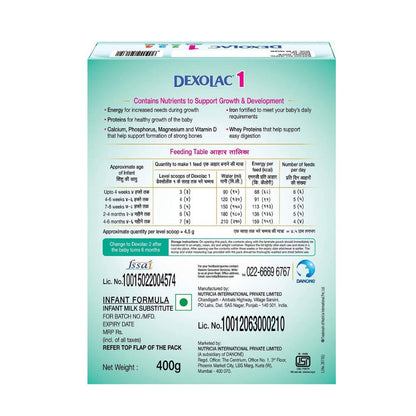 Dexolac Infant Formula Powder Upto 6 Months Stage 1