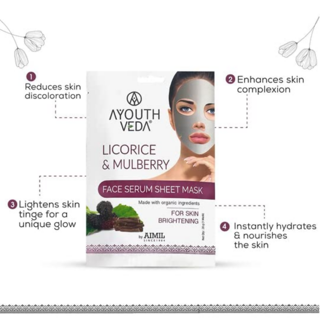 Ayouthveda Licorice & Mulberry Face Serum Sheet Mask