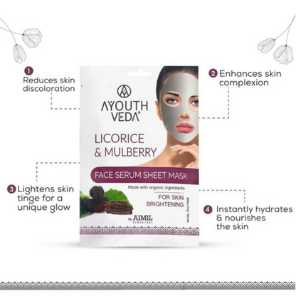 Ayouthveda Licorice & Mulberry Face Serum Sheet Mask