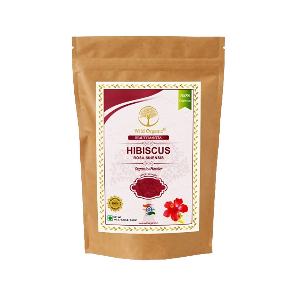 Wild Organic Hibiscus Flower Powder for Skin and Hair Care - 100GM