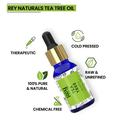 Rey Naturals Tea Tree Oil for Hair, Skin and Face Care