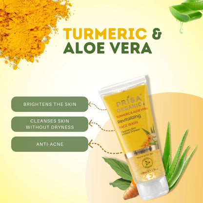 Prisa Organics Turmeric & Aloe Vera Revitalizing Face Wash