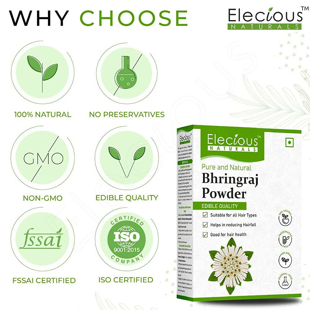 Elecious Naturals Bhringraj Powder For Hair Growth