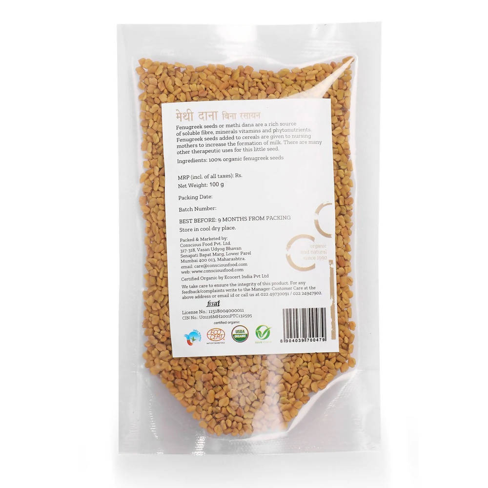 Conscious Food Organic Fenugreek Seeds (Methi)