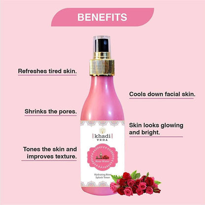 Khadi Veda Rose Water Hydrating Rose Splash Toner